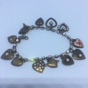 Vintage Heart Charm Bracelet